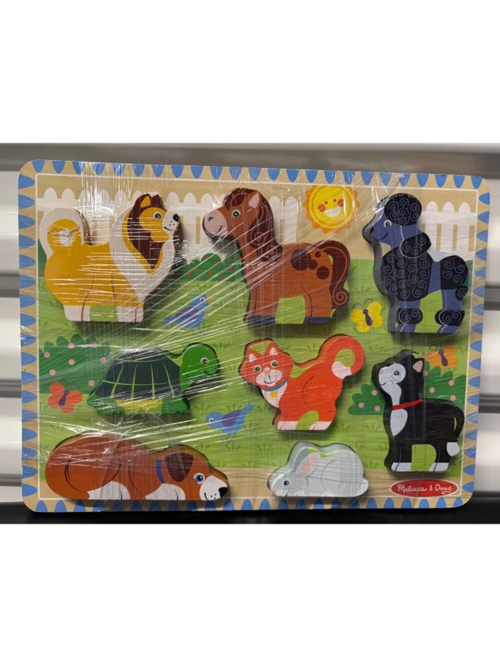Melissa & Doug Wooden Pets Chunky Puzzle 8-Piece Cats, Dogs, Horse, Turtle